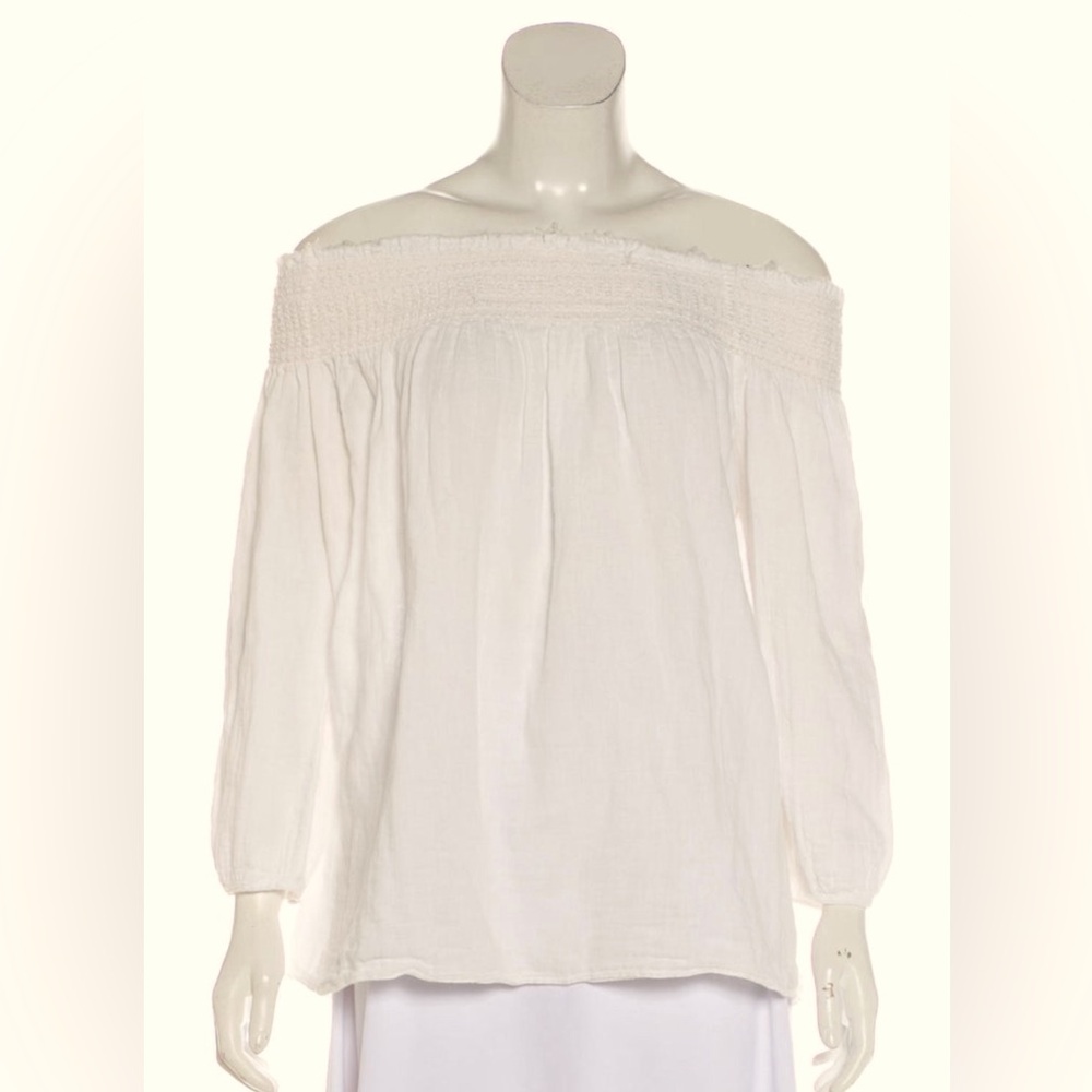 HATCH Maternity Off the Shoulder Flowy White Cotton Top (Hatch size 2 or M)